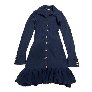 Meshki Pareesa Frill Mini Dress in Navy Blue